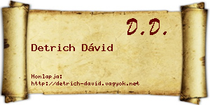 Detrich Dávid névjegykártya